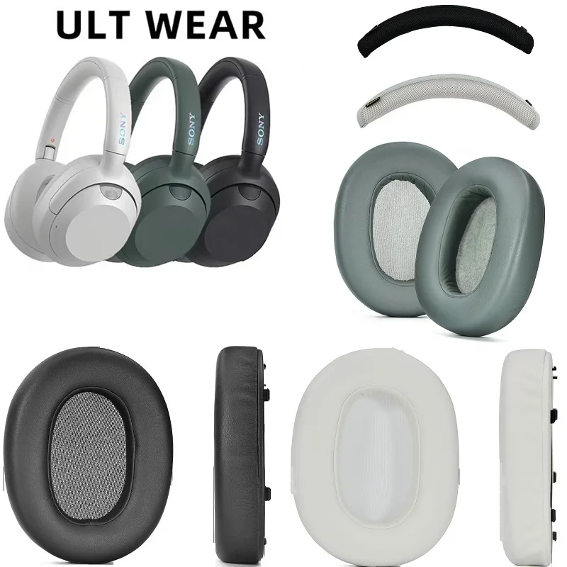 بطانة للأذن لسوني ULT WEAR WH-ULT900N سماعات استبدال عالية الجودة الأذن وسادة الأذن وسادة الأذن مع مقاطع بلاستيكية