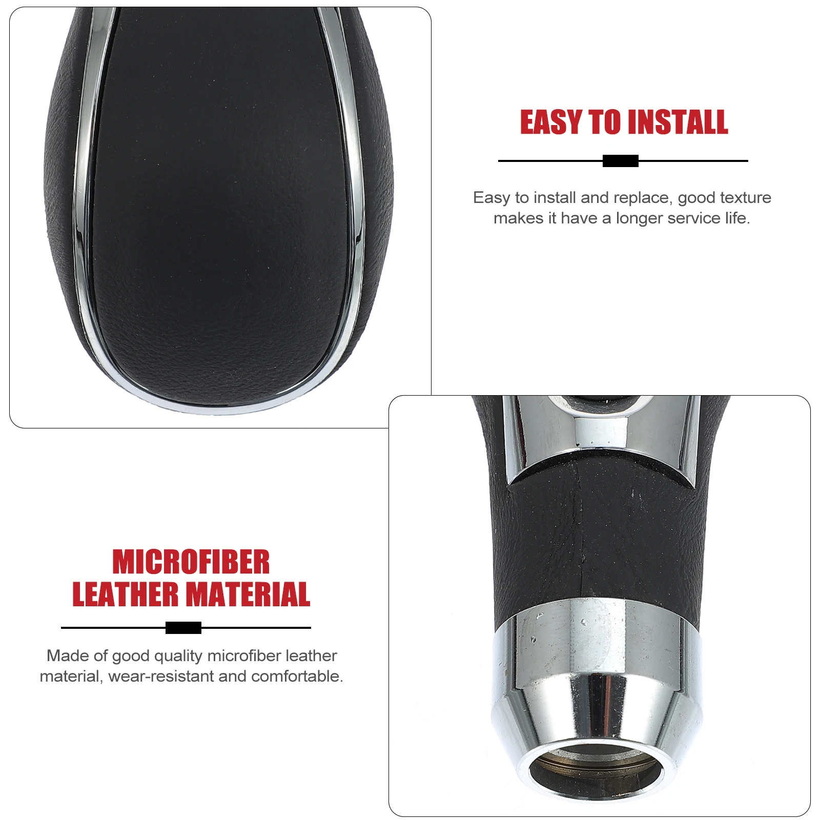 

Ultra-Soft Microfiber Car Gear Shifts Head Premium Durable Shifting Knob Non-Slip Comfortable Grip Easy Install