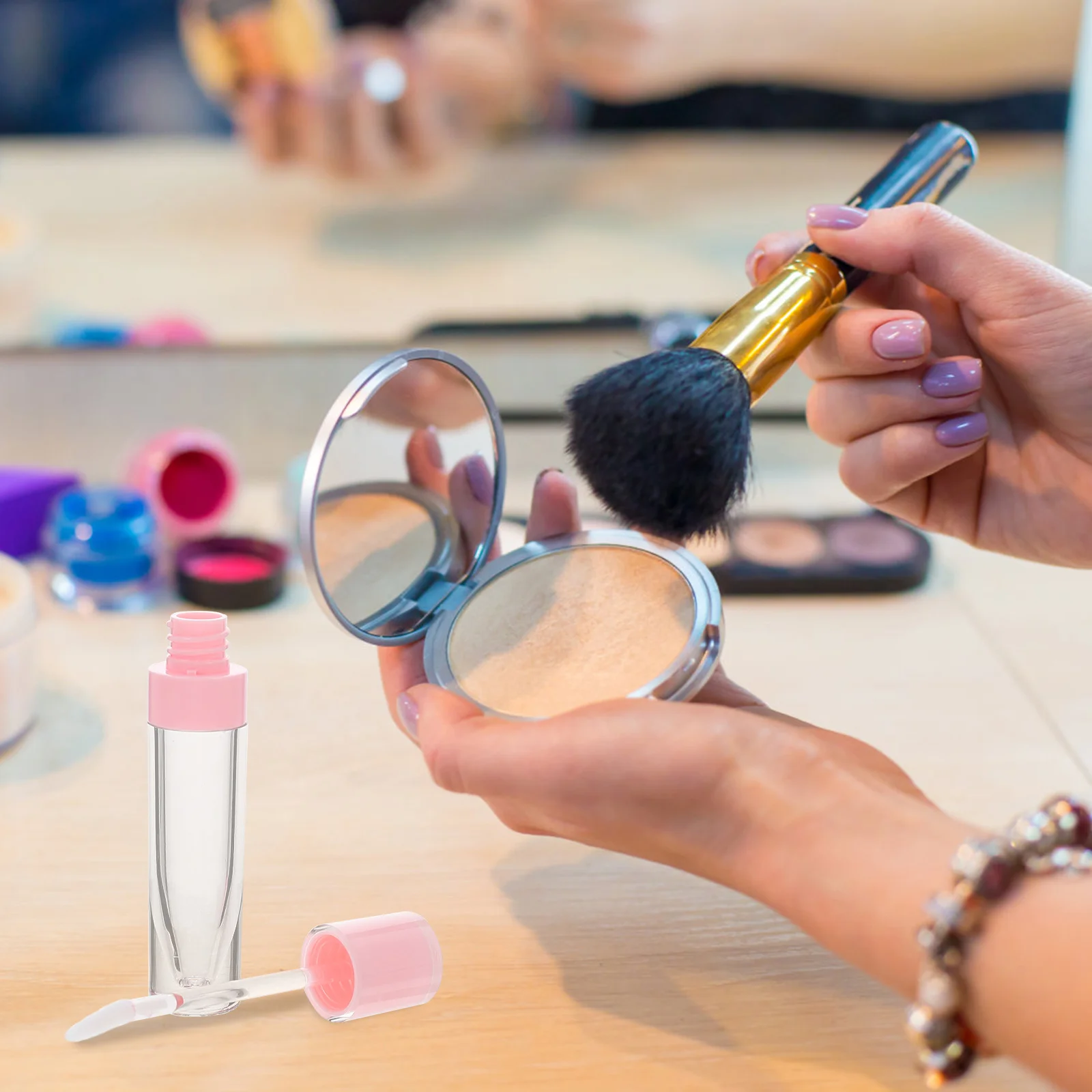 

6Pcs Clear Empty Lip Gloss Tubes Refillable Containers for Makeup Artists Beginners DIY Projects Storage