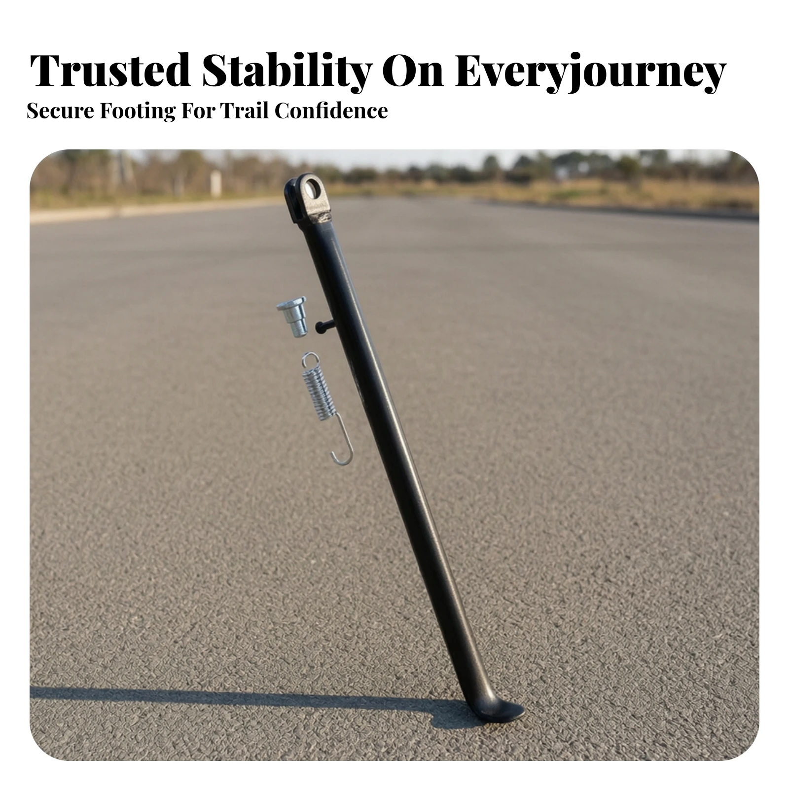 Motorcycle Side Stand with Spring Heavy-Duty Motorcycle Kickstand with Screw Single Support Kickstand Long-Lasting Universal
