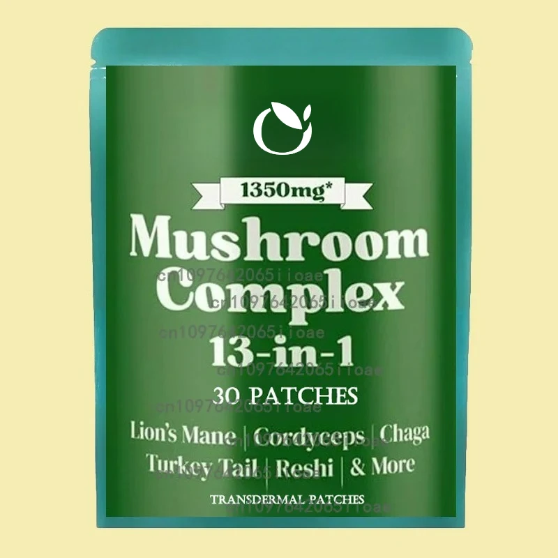30 Patches 13 in 1 Mushroom Complex Transdermal Patches Lion's Mane, Cordyceps,Maitake, Shiitake, Reishi Focus & Memory Support
