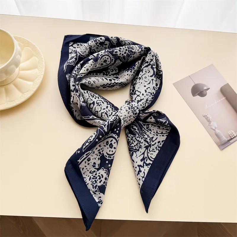 

Cotton Female Scarf Print Hijab Women's Turban Luxury Square Fashion Headscarf Shawl Bandana Handkerchief Neckerchief Headband