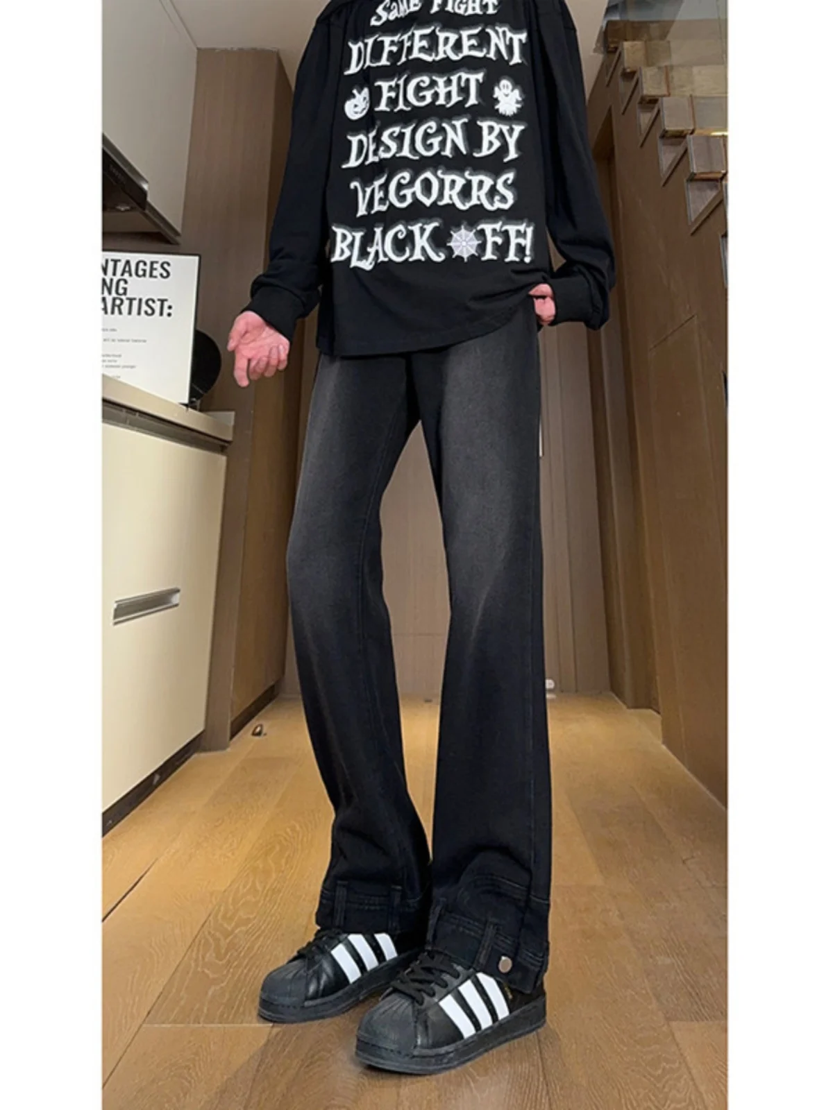 

Мужские джинсы приталенного кроя желтого цвета с бабочкой в американском стиле High Street Vibe, узкая версия с высокой талией, прямые брюки