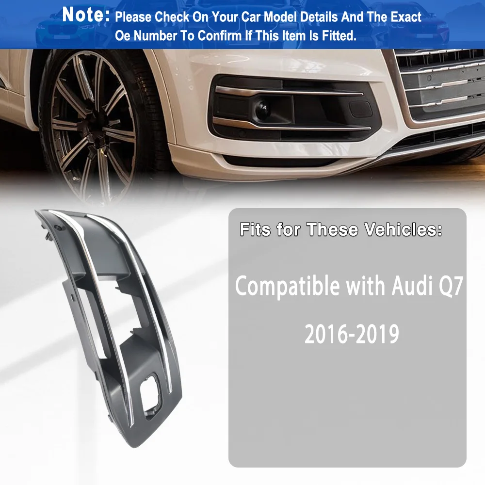 

4M0807681T ABS Front Bumper Fog Light Lamp Bezel Cover Front Bumper Fog Light Lamp Bezel Cover Fit for Audi Q7 2016-2019