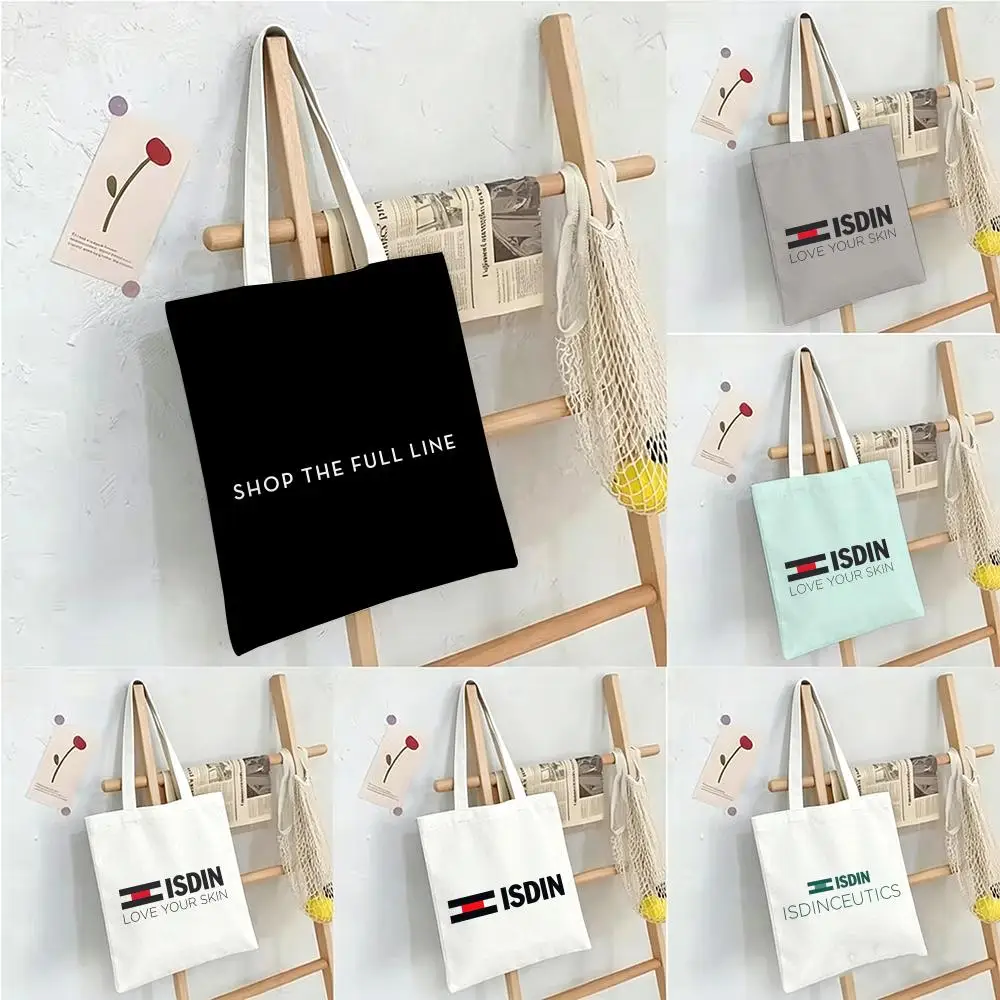 Bolsos de almacenamiento minimalistas de moda I-Isdin, bolsos de compras, bolsos de hombro de lona, ​​bolsos de compras para mujer, bolsos de compras de alta capacidad