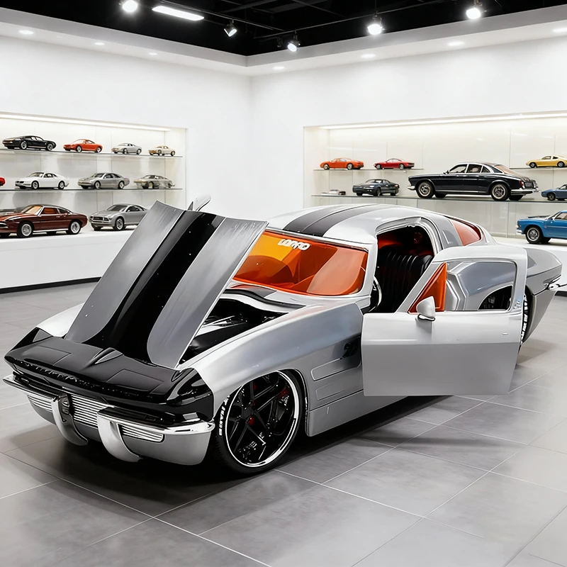 جادا 1:24 كورفيت ستينغ راي 1963 سبيكة سيارة Diecasts ولعبة المركبات نموذج سيارة مصغرة مقياس نموذج سيارة للأطفال