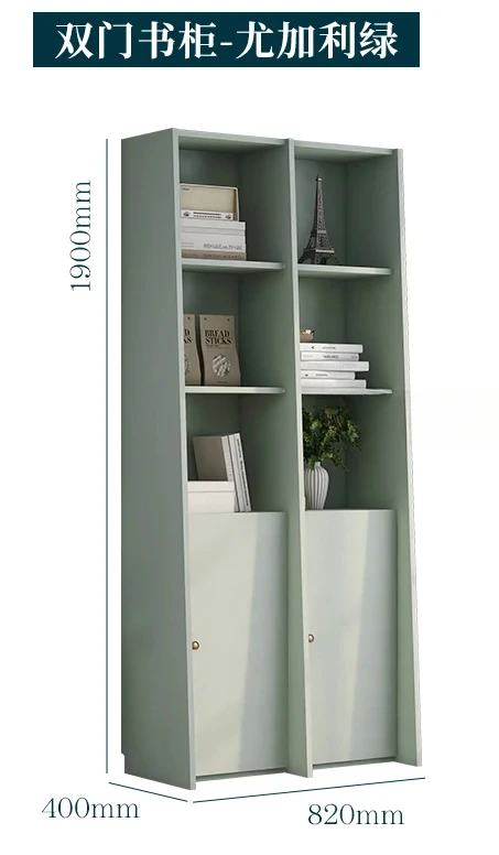 

Integrated Wall Free Combination Bookshelf Trapezoidal Display Stand with Door High Cabinet