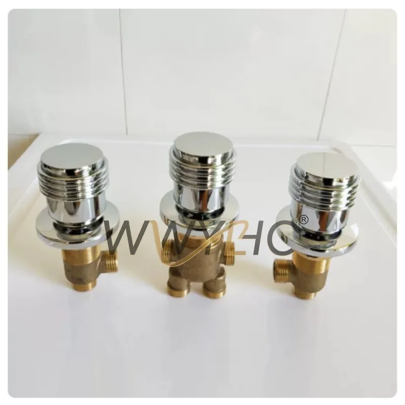 MTTUZK Round Handle Brass Switch Valve for Bathtub faucet shower mixer Bath faucet control valve Split Bathtub faucets 3PCS Set