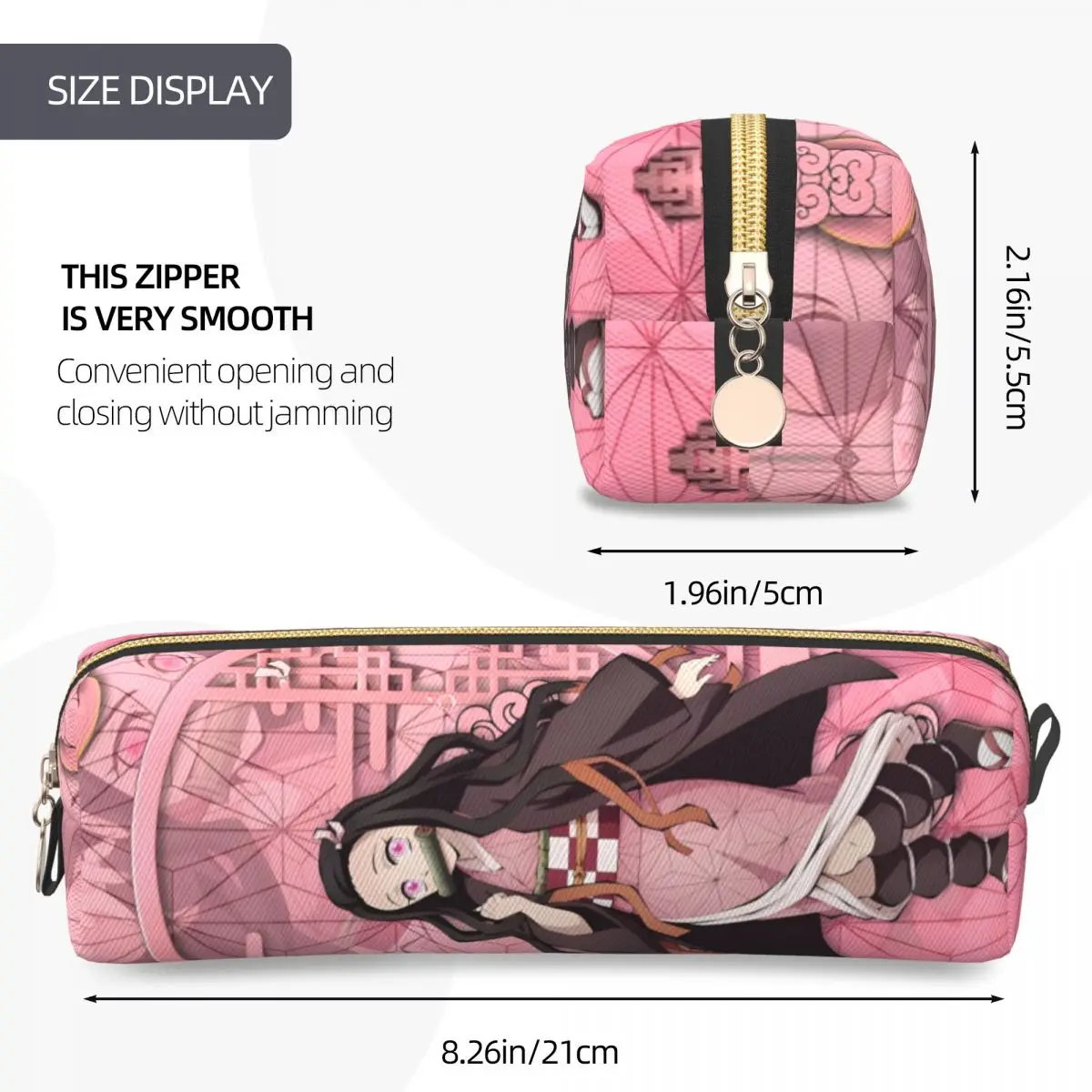 أنيمي Kawaii Nezuko مقلمة شيطان القاتل صندوق رصاص للطلاب حقيبة تخزين كبيرة الطلاب مدرسة مستحضرات التجميل القرطاسية