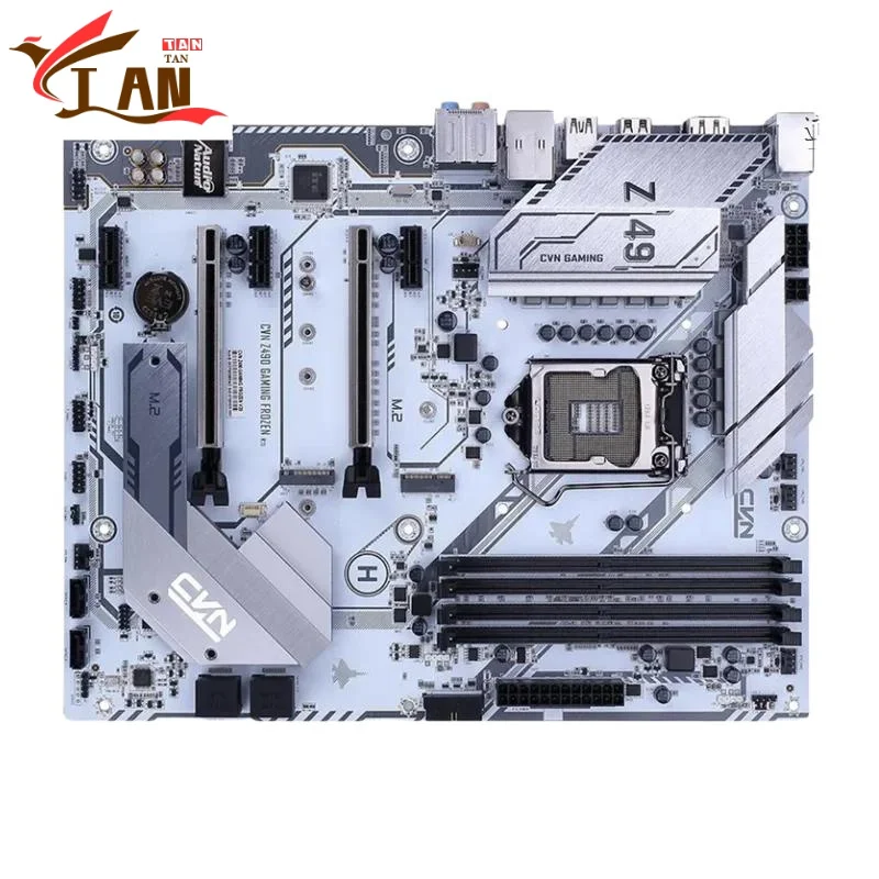 Para placa base colorida CVN Z490 GAMING FROZEN V20 128GB LGA 1200 DDR4 ATX Z490 placa base 100% probado completamente en funcionamiento bronceado