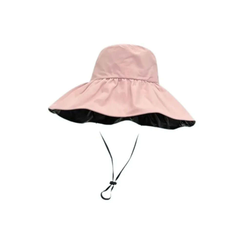 Solid Color Women Fisherman Hat Foldable Anti-Ultraviolet Wi
