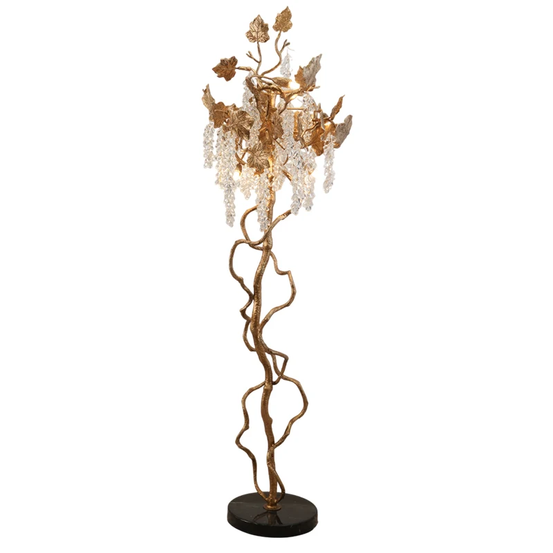 Simple American light luxury solid brass grape floor lamp, art living room bedroom ambient light