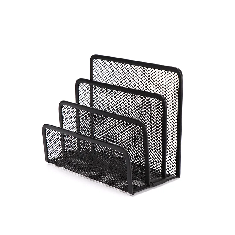 Desktop Office Stationery Desk Folders, Letter Grids Wire Mesh Multi-layer Bookshelf Envelope Rack Desk Accessories