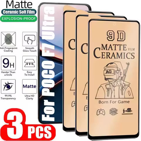 3PCS Matte Screen Protector For POCO F7 Ultra F6 F5 M6 M4 M3 X3 Pro NFC M5S Ceramic Film For POCO X6 X5 X4 Pro GT C65 C40 Film