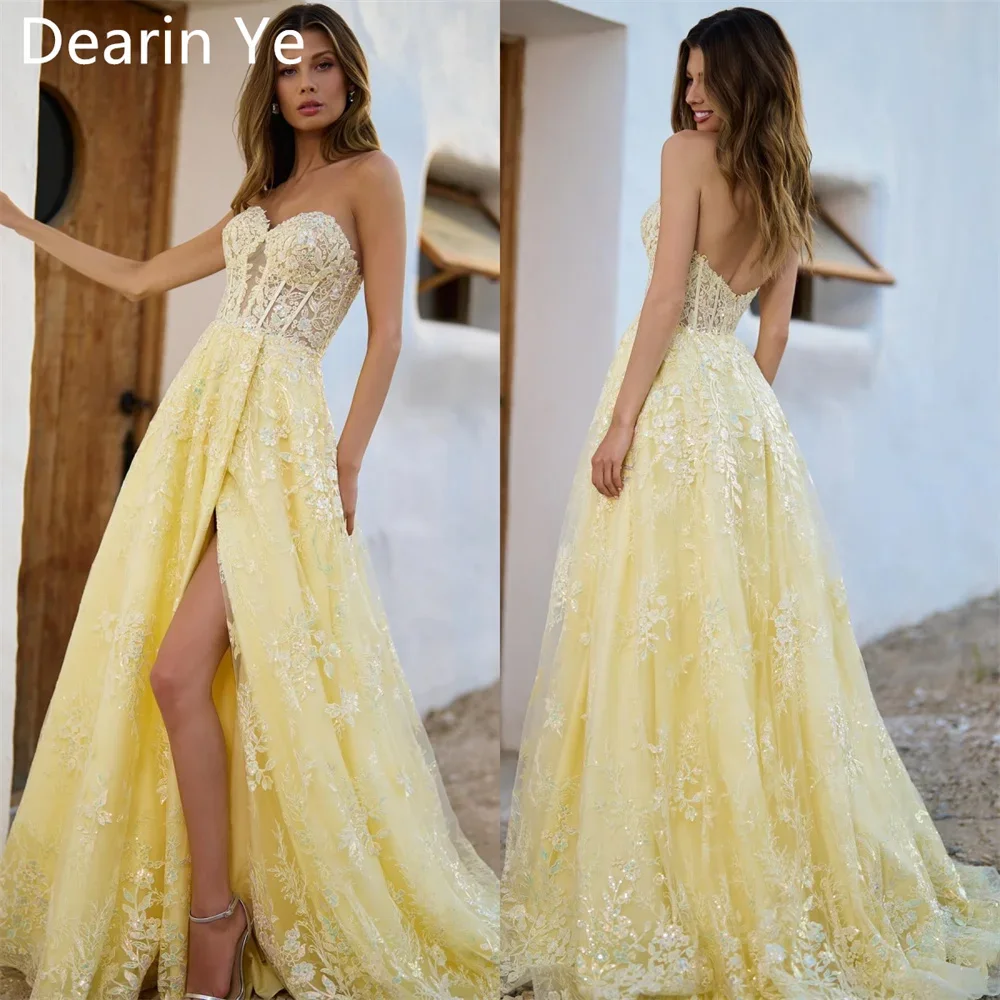 Customized Saudi Arabia Dearin Strapless A-line Floor Length Open Back Skirts Draped Tulle Sleeveless Bespoke Occasion Dresses P