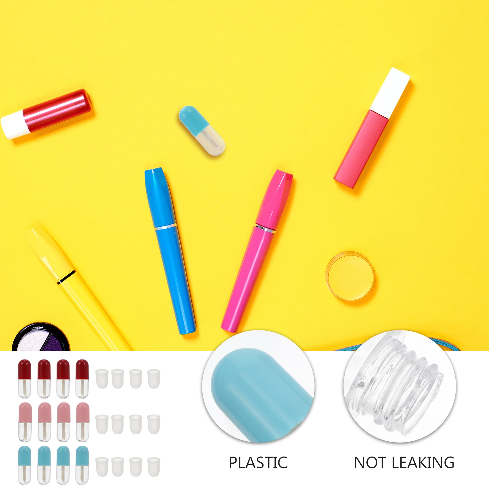 12 قطعة أنبوب لمعان فارغ حاويات ملمع صغيرة إعادة الملء زجاجات بلسم الشفاه لتقوم بها بنفسك لون الشفاه المحمولة تصميم الختم #6