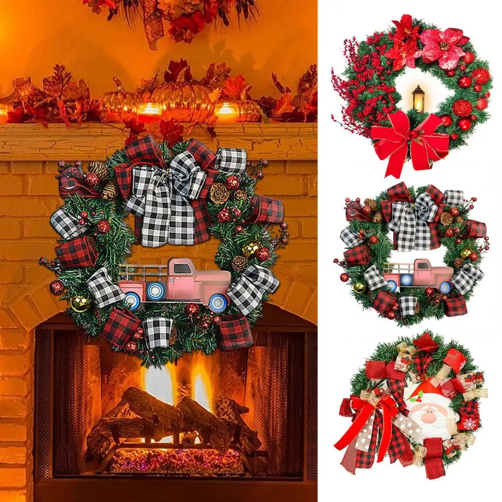 Room Christmas Wreath Artificial Christmas Wreath Reusable Christmas Wreaths Festive Indoor Outdoor Decorations 25cm for Windows