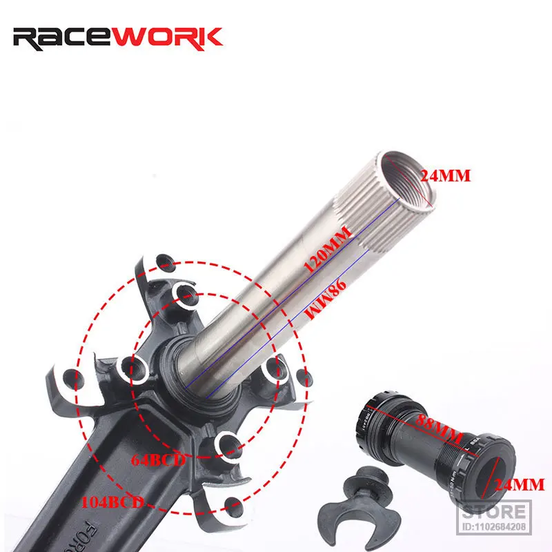 RACEWORK XT Hollowtech Mtb Crank Arms For Bicycle Crankset Integrated Candle Pe 2 Crowns Mountain Bike Connecting Rods 104 Bcd