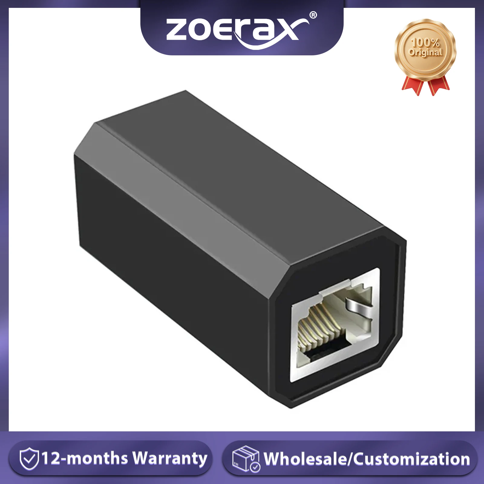 Zoerax 5 peças-adaptador de proteção contra raios zo, plugue conector ethernet embutido para cat5e cat 6 cat6 cat7