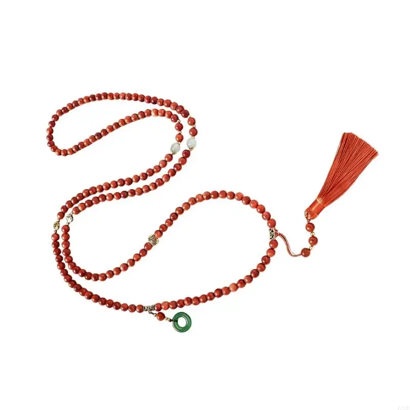 Yoga and Meditation Friendly Bead Fringe Necklace Featuring Glass Lightweight for Mindful Practice Daily Use