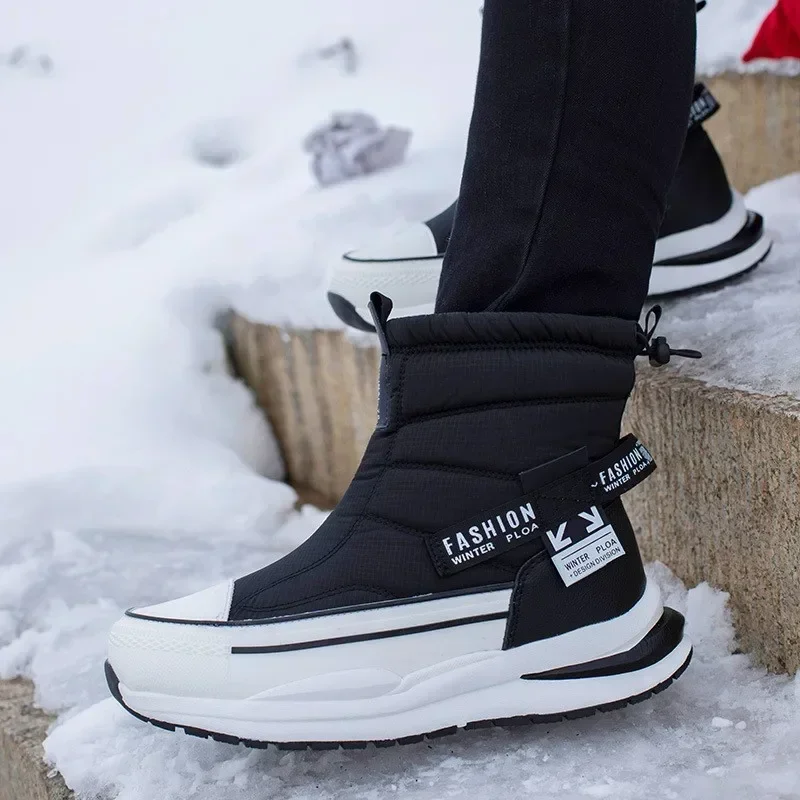 Botas de nieve a la moda, zapatos de mujer, botas de invierno de felpa para mantener el calor, botas de algodón impermeables, zapatos de senderismo