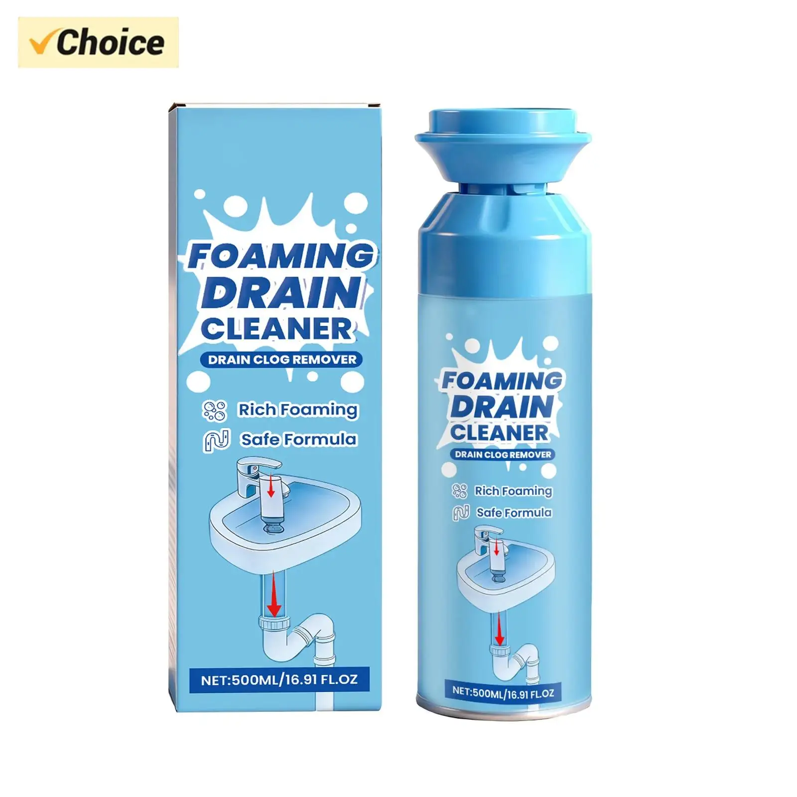 

(1 шт.) Средство для чистки и очистки труб, бытовой очиститель, средство для удаления запаха и запаха для туалетов и кухонь, 500 мл.