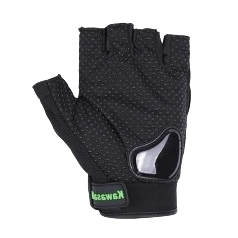 Kawasaki  Motorcycle Gloves Half Finger Breathable Motorcyclist Gloves  MTB Cycling Gloves Anti-fall Palm Guard Moto