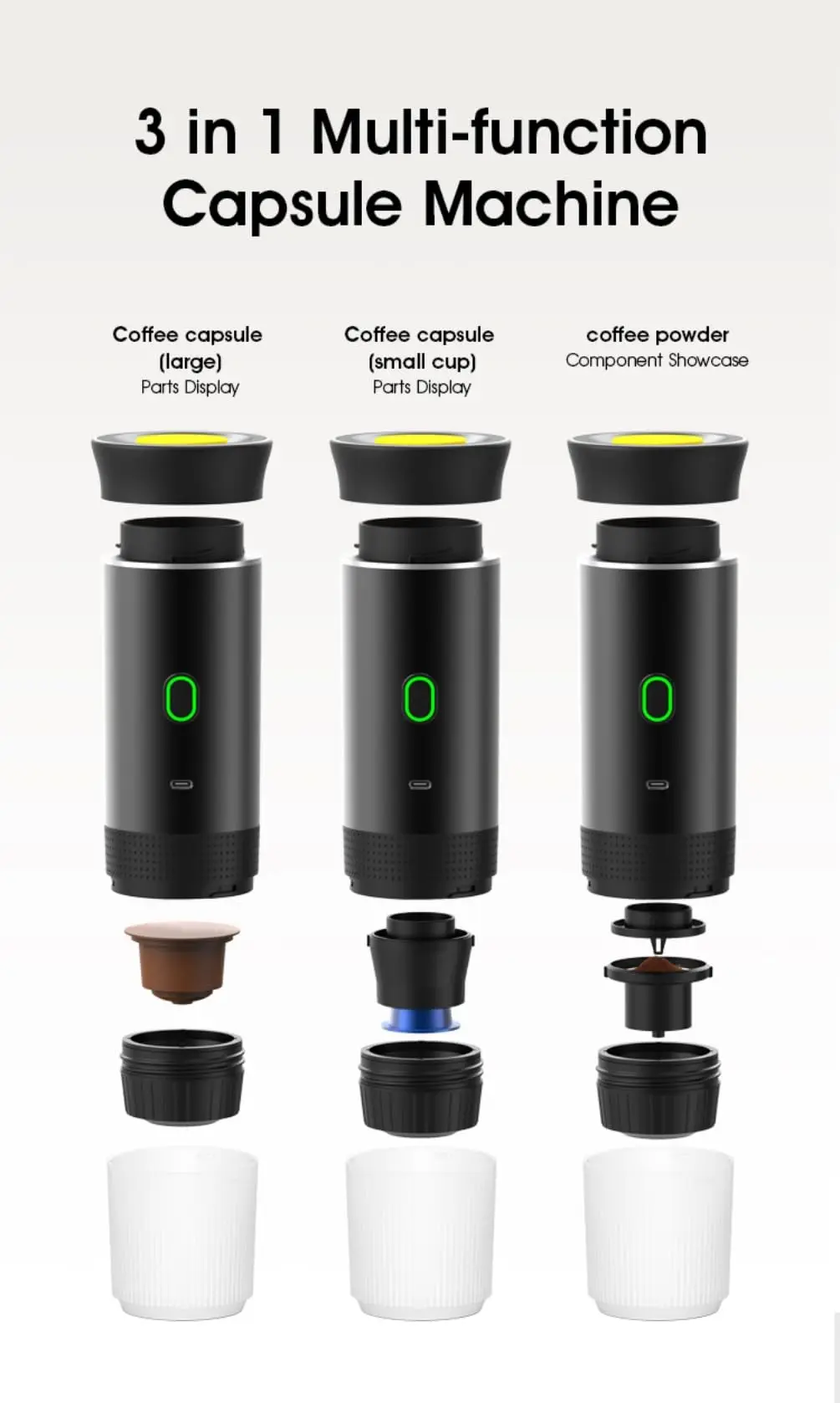 Outdoor Portable Mini Electric Travel Coffee Maker Fully Automatic USB Capsule Espresso Coffee Machine