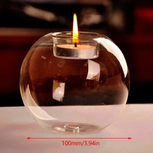 Transparent glass candlestick for tea, hollow round light, living room decoration, wedding decoration, home decoration, 1 piece 6 Main Sales Sailing Glass - №1