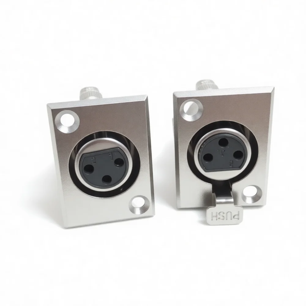 Professional XLR 3 Pin Female Audio Socket Connector For Stage Monitor Subwoofer Mixer Amplifier Metal Chassis Mount Jack