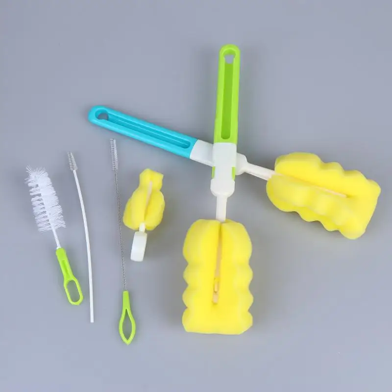 Portable Bottle Cleaning Brush 360 Degree All Round Cleaning Nipple Scrubber for Travel Outdoor Baby Bottle Washing