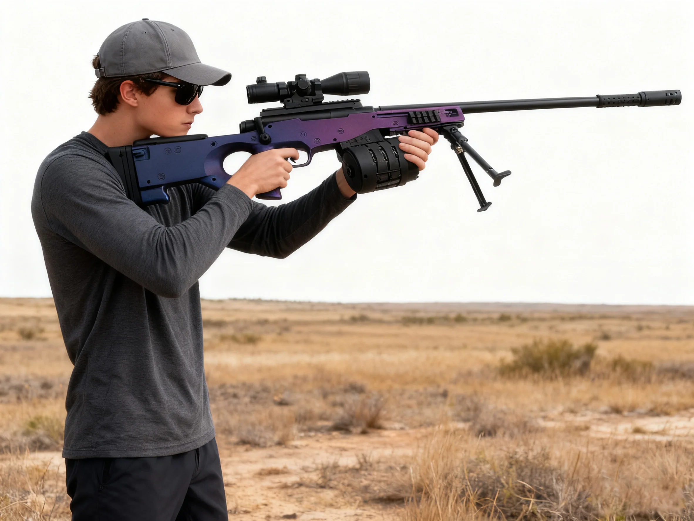 Outdoor ouder-kind activiteit AWM gelblasters pistool speelgoed - volautomatisch hoogwaardig gelbalpistool met bereik van 18 m en 7,4 V batterij