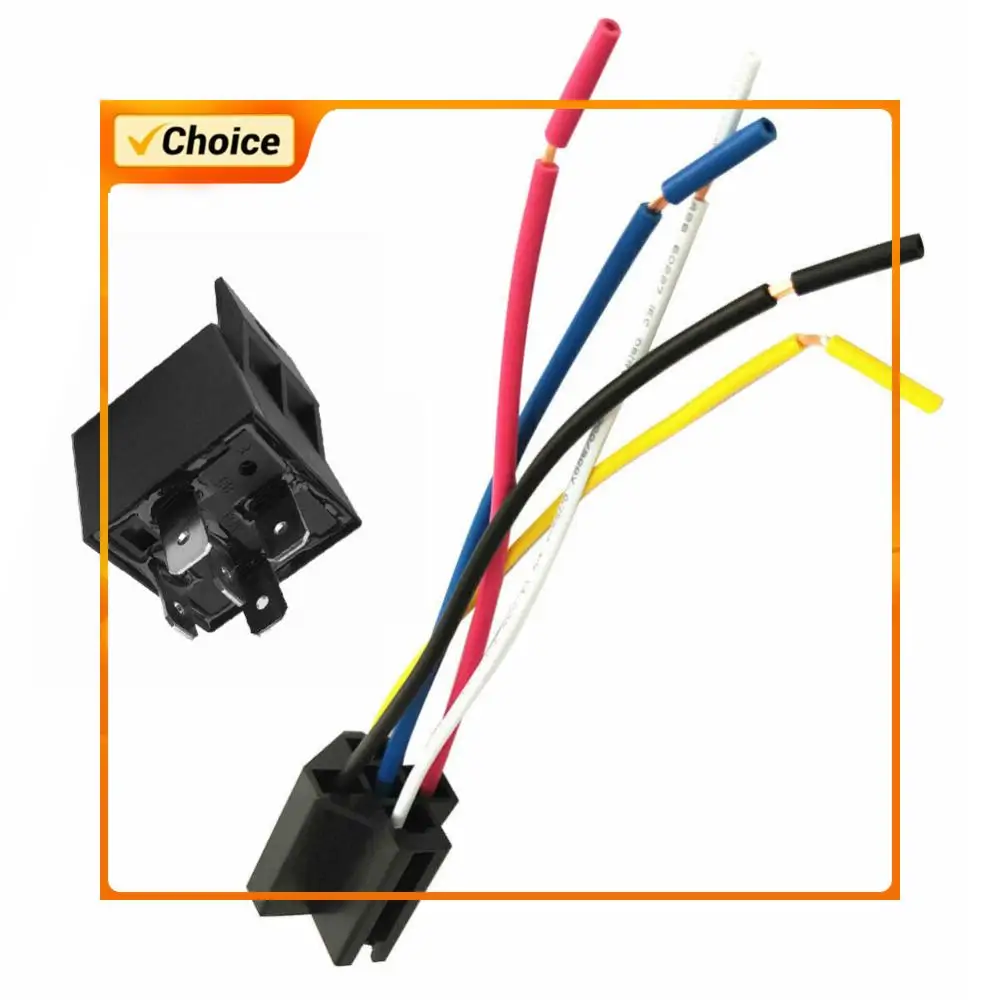 5pcs 5-pin Relay Replacement Parts 12 V/24 V Car Cable Relay Socket Auto Parts Accessories Low Power Consumption