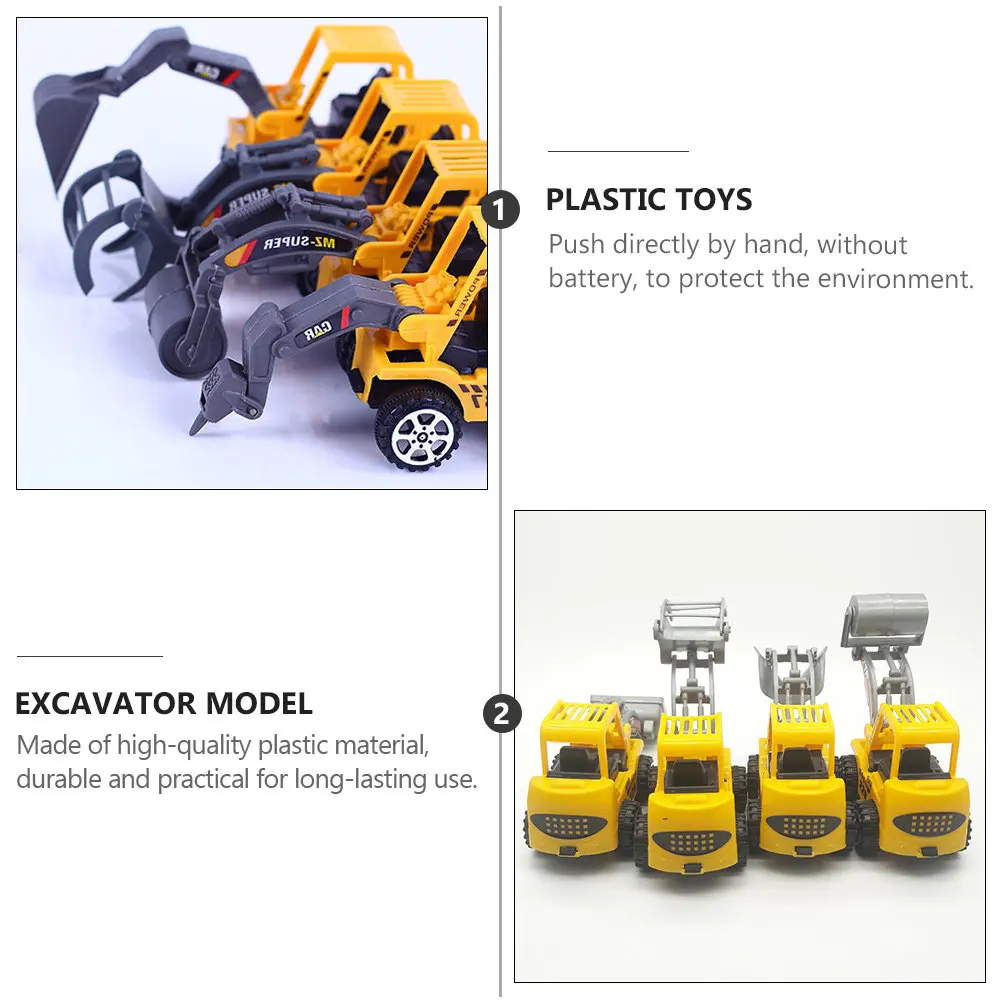 Mini Construction Vehicle Toy Set – Excavator, Dump Truck, Cement Mixer for Kids