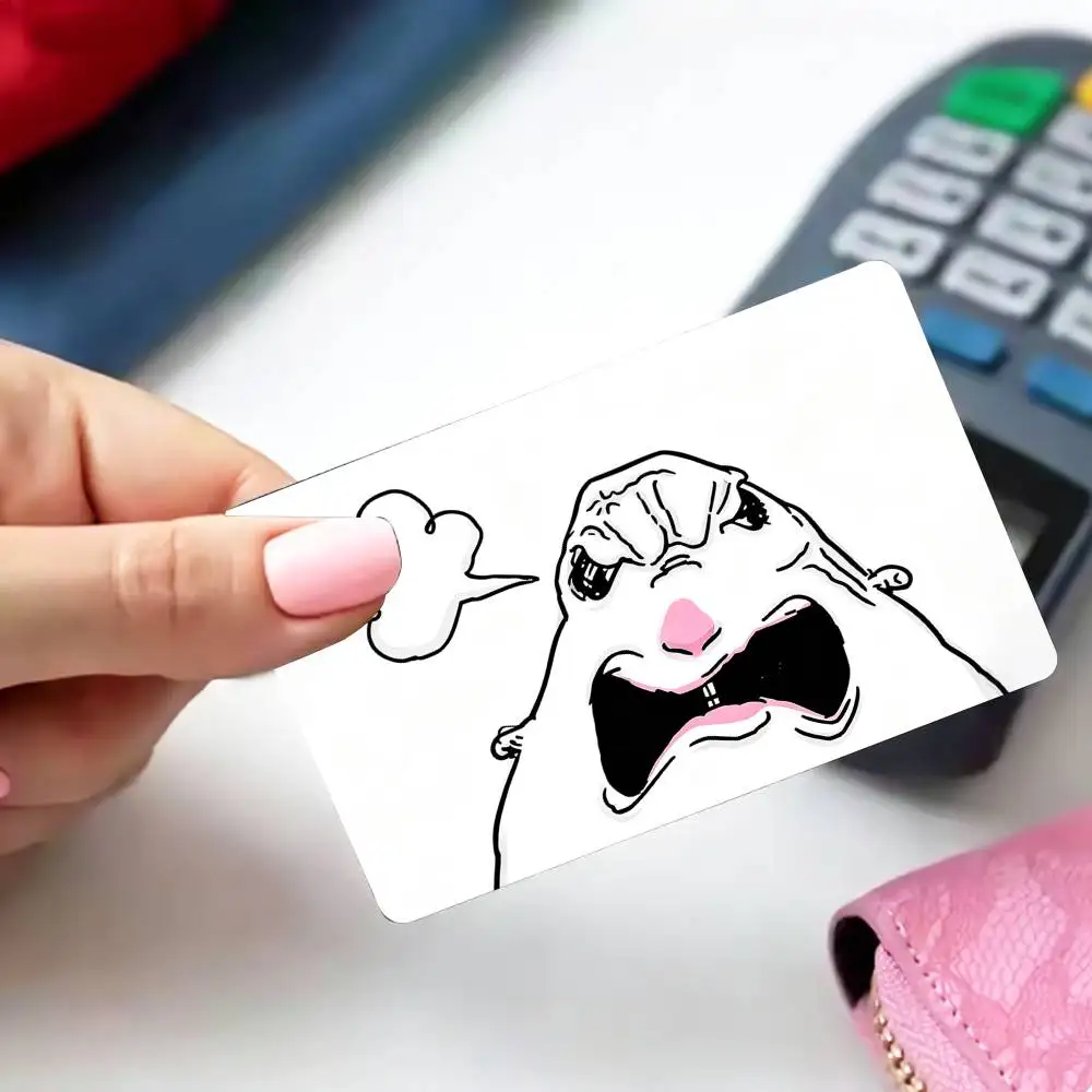 CartoonHC-Hamster Caveman   4pcs 1Set Card Stickers Small Waterproof Chip 4PCS Card Sticker Anti-Scratch