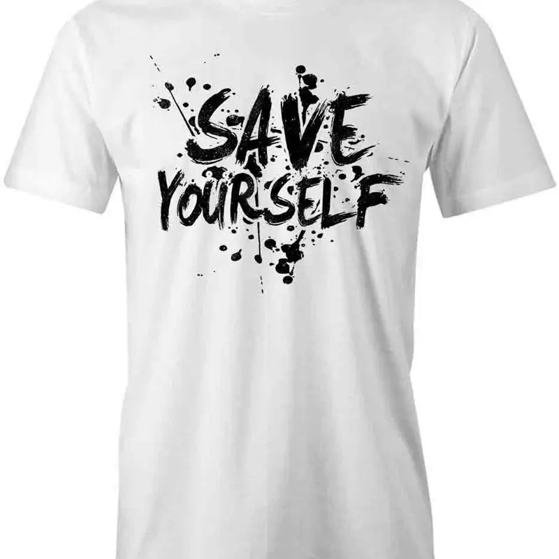 

Футболка SAVE YOURSELF d Хлопковая одежда ЛЕТЕРА ВИНТАЖ S1WSA887