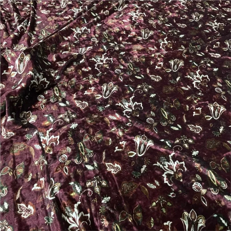 

Woven non-falling fleece ice flower digital printed fabric dress bedding and clothing