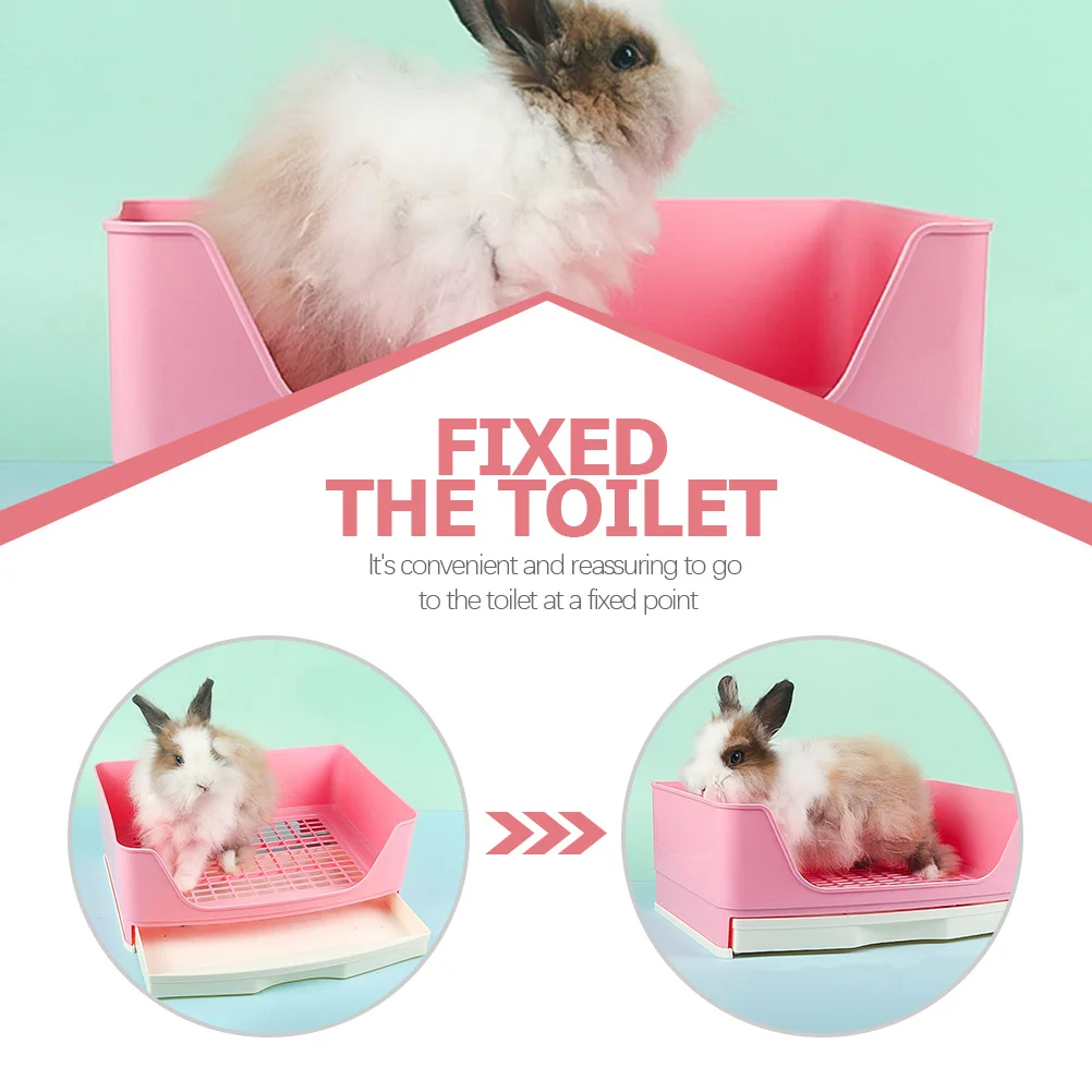 

Rabbit Toilet Potty For Guinea Pig Hamster Chinchilla Bunny Plastic Litter Box Small Animal Pet Training Toilet Household