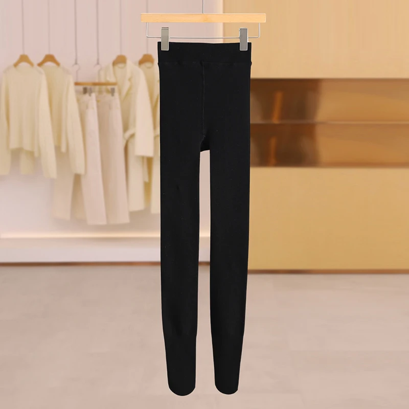 Combinaison basique amincissante doublée de Fce, pantalon polyvalent élastique, taille haute, polyester, coton, mélange de élasthanne, hiver pour femmes...