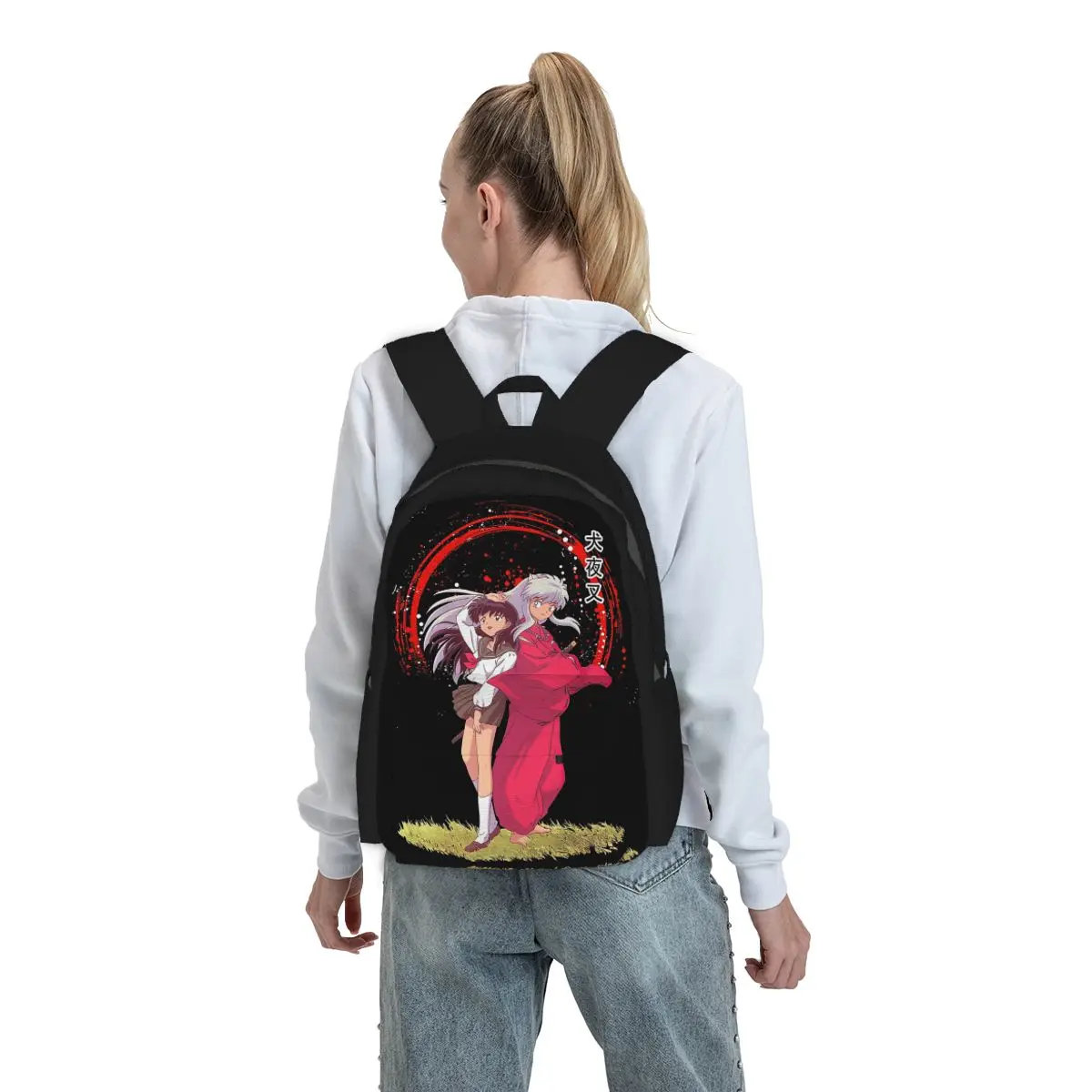 

Anime Inuyasha Kagome Higurashi Backpack Student BookBag Kids School Bag Computer Shoulder Bags for Men Women