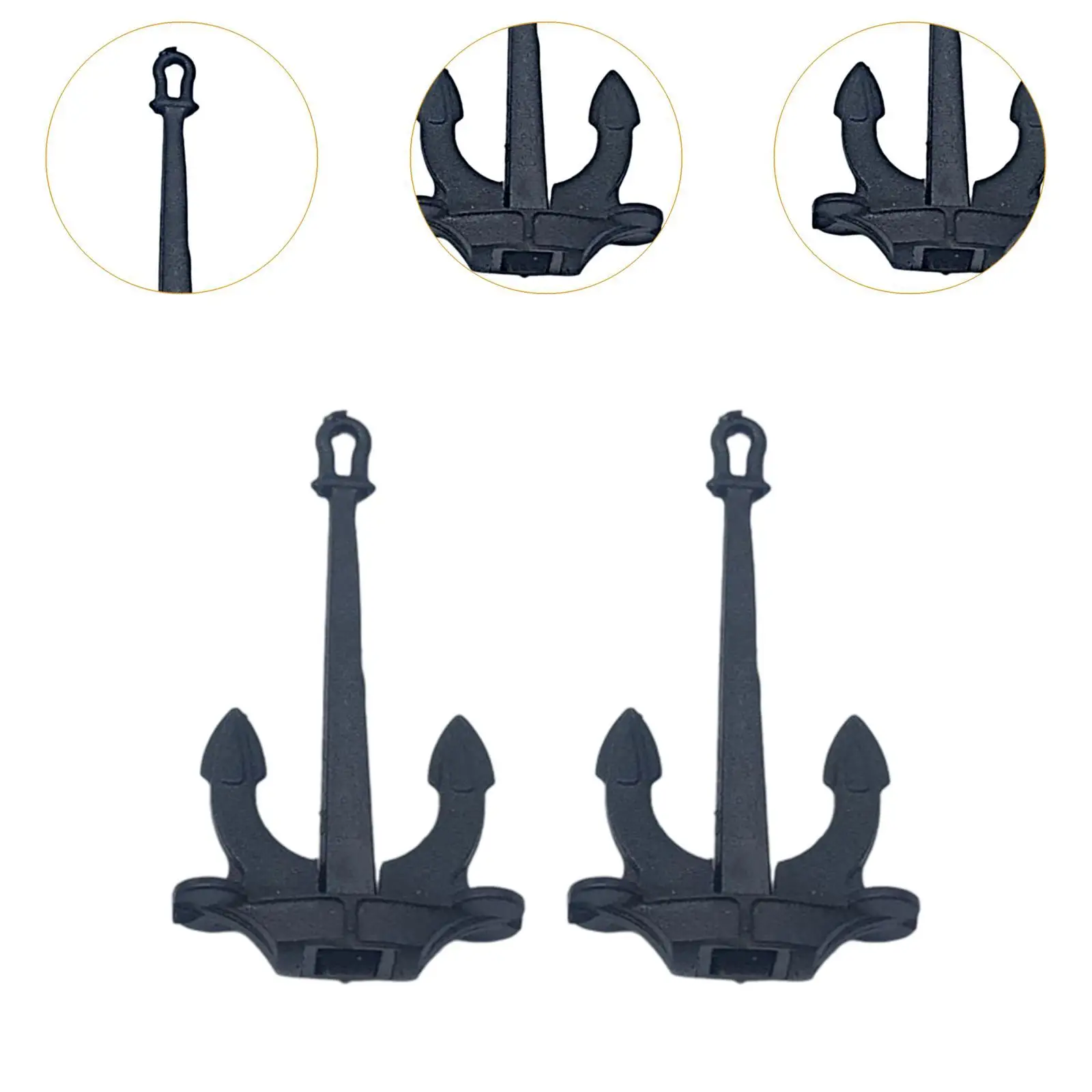 2x RC Boat Anchors Tiny Simulation Miniature Anchors Rod Simulation Nautical Model Components Mini Hall Anchors for Kids Adults - Image 5