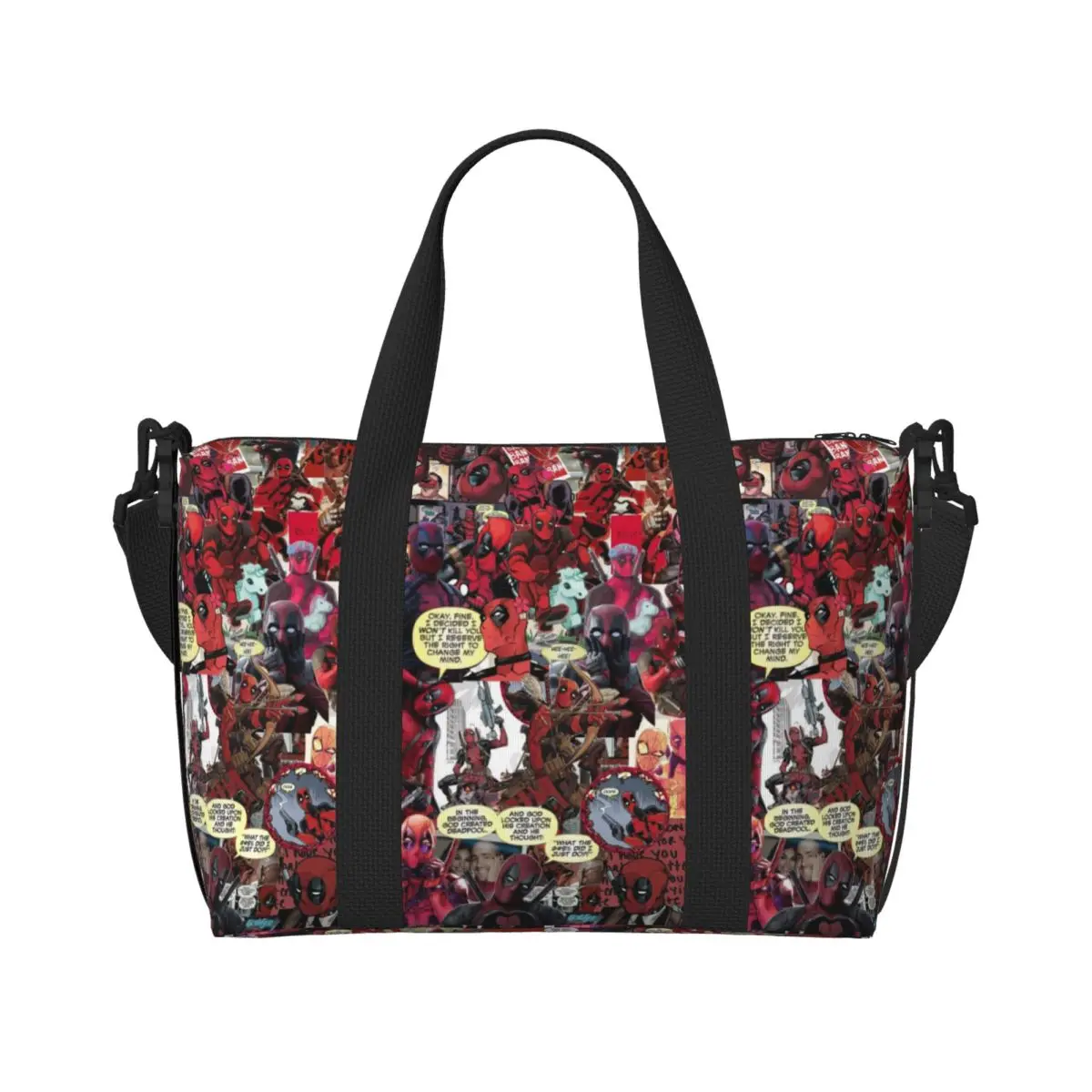 Custom Superhero  Wallpapers Tote Bag Women Big Capacity Deadpool Beach Gym Travel Bags