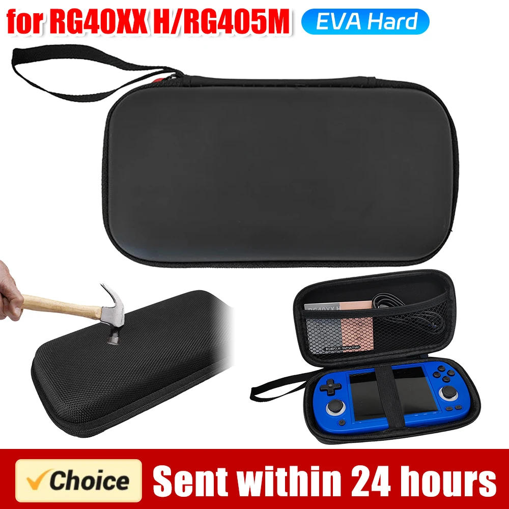 EVA Hard Shell Case Travel Carry Bag Anti-scratch Shockproof Hard Case with Hand Strap for ANBERNIC RG40XX H/RG405M Game Console