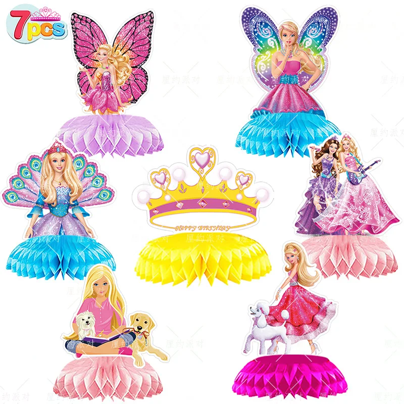 Disney Barbie Birthday Decorations Tableware Set Cup Plate Balloons Backdrop Banner Baby Shower Kids Girls Party Event Supplies