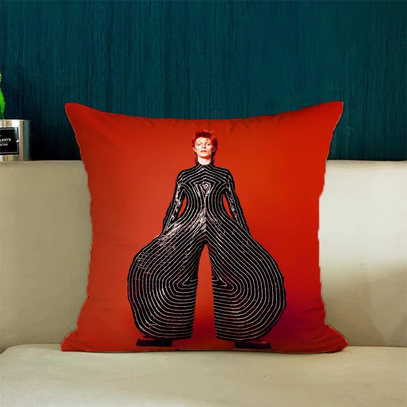 

D-David­ Bowie Cushion Cover 50x50 Decorative Pillow Cover for Living Room Cushions Aesthetic Room Decoration Bed Pillowcases