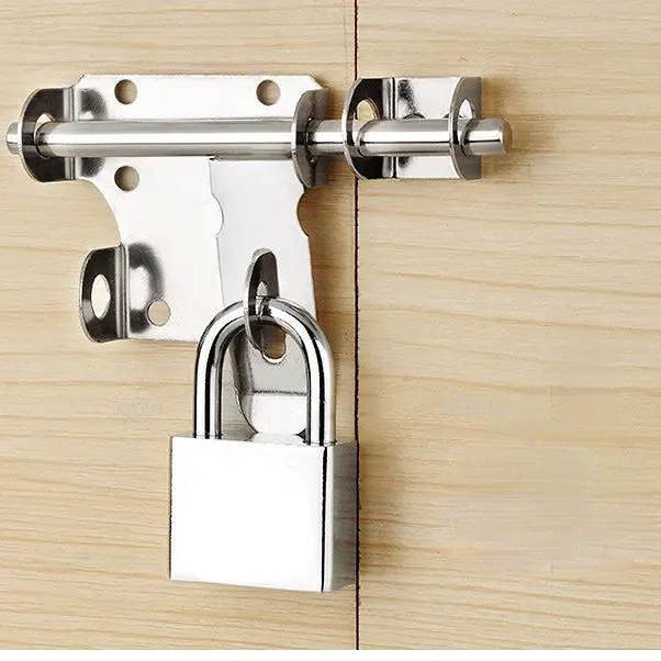 1pcs Stainless Steel Left and Right Latches Security Door Latches Heavy-duty Door Latches with Locks Security Door Latches