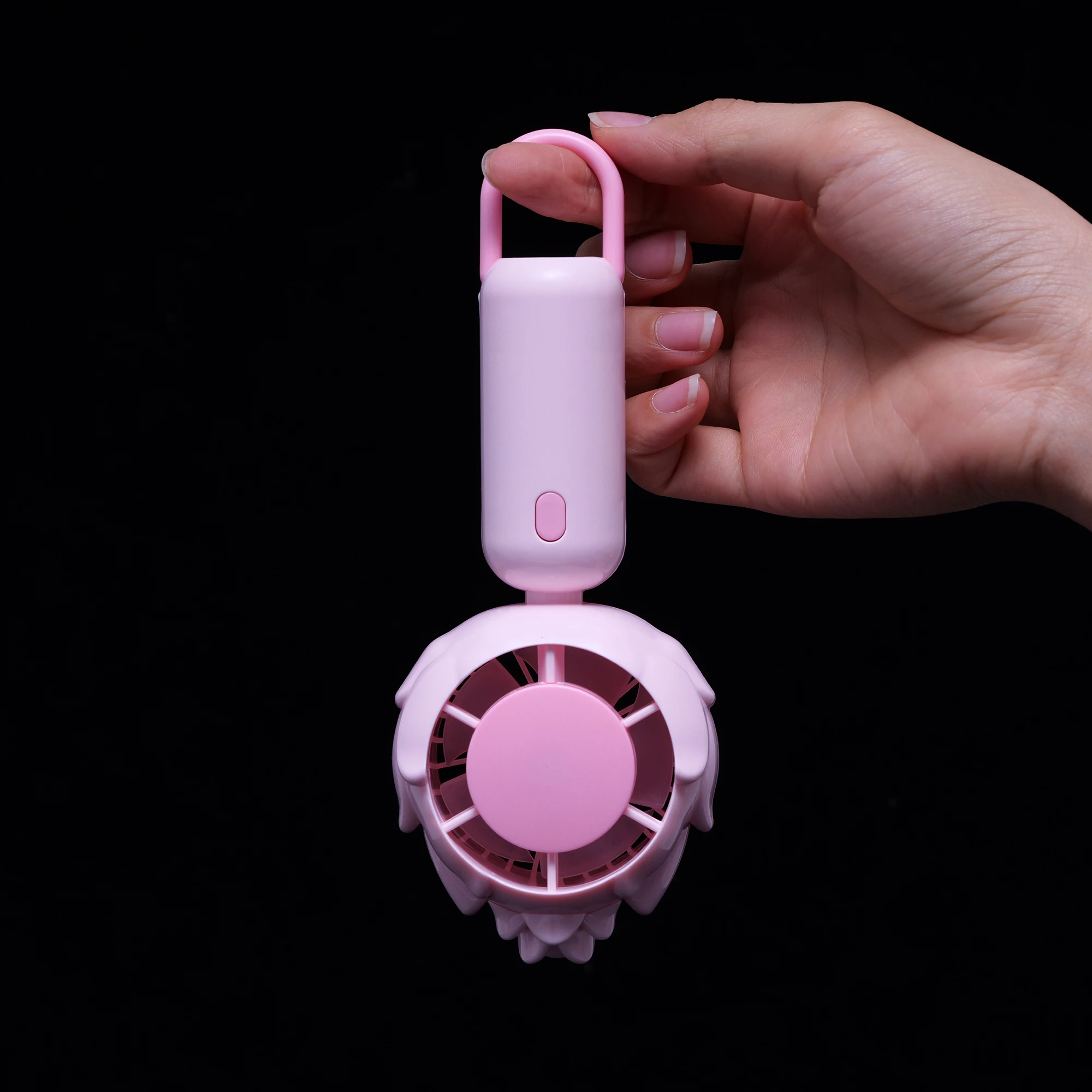 مروحة محمولة على شكل فاكهة التنين - 3 أوضاع للرياح، حلقة تعليق مدمجة، |   لطيف وعملي. YM88205