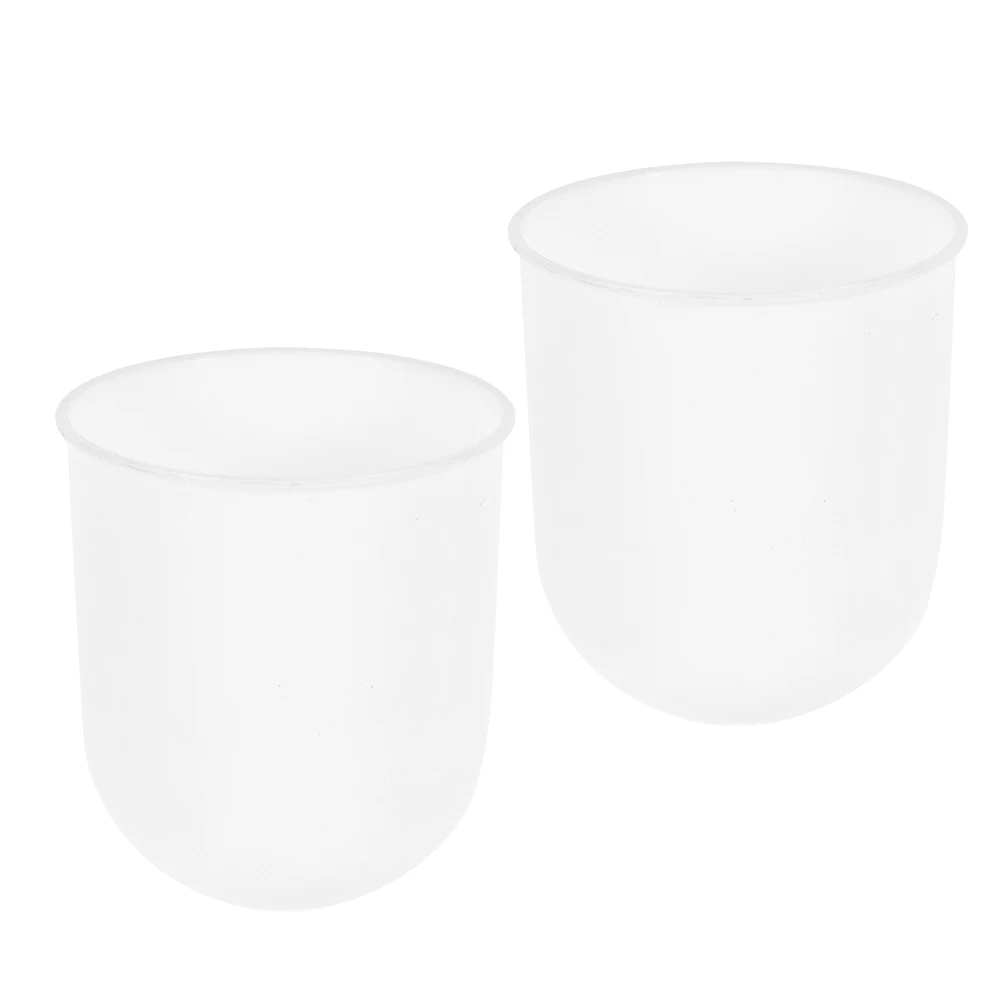 

2pcs Toilet Brush Cup Plastic Bathroom Cleaning Holder Reusable Container Simple Design Compact Size Lightweight Practical