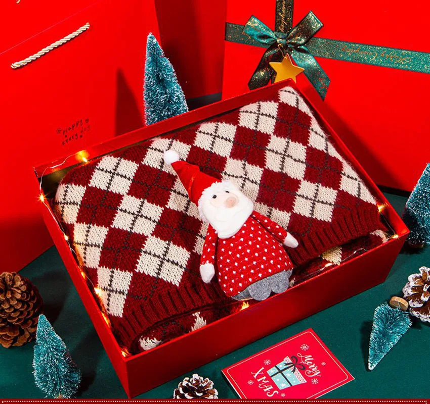 هدية عيد الميلاد، صندوق هدايا وشاح شتوي، هدايا عيد ميلاد عملية ومفكرة للفتيات والصديقات وأفضل الأصدقاء