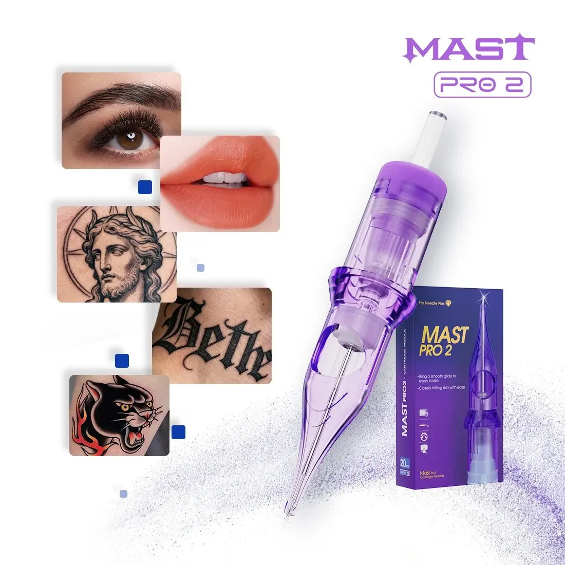 Mast Pro2 Tattoo Cartridge Needles Art Makeup Needle RL/RS/RM/M 20pcs Disposable for Permanent Makeup or Body Art Tattoo Supplie view 5